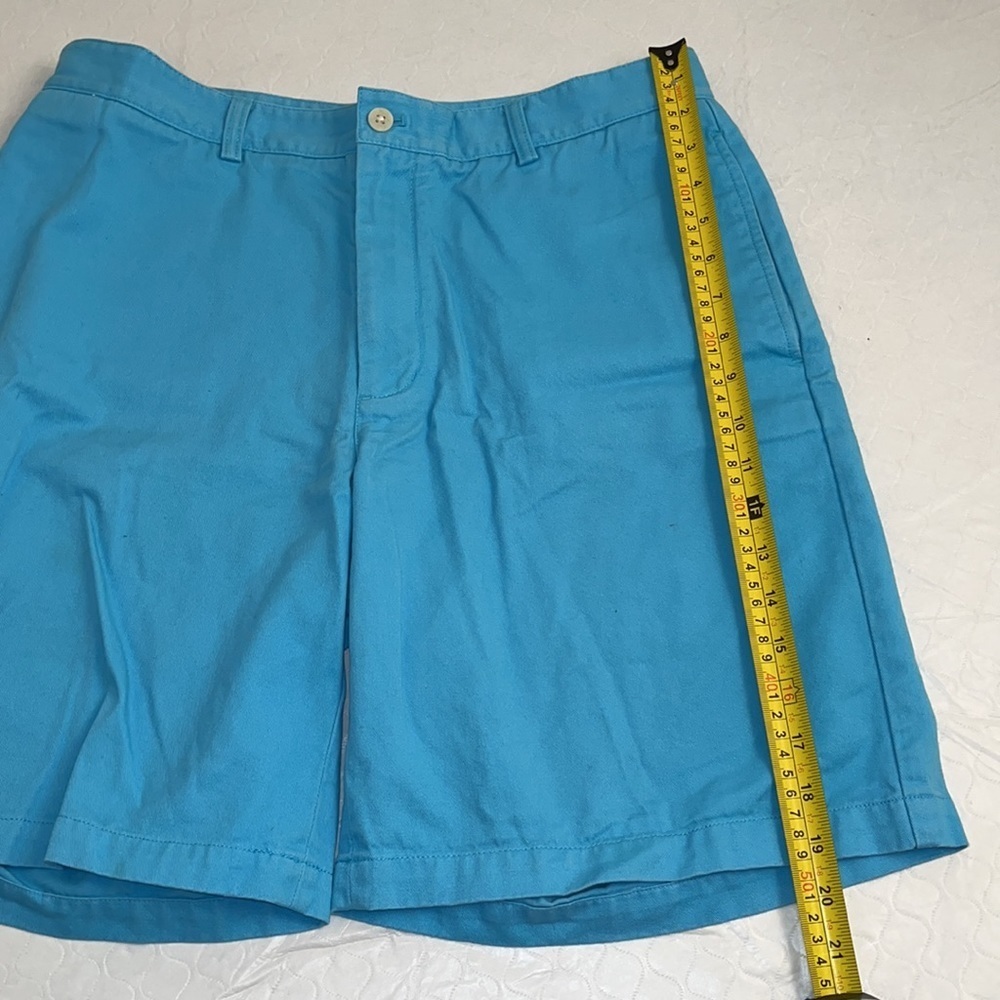 Vineyard Vines turquoise flat front cotton Club shorts - Picture 5 of 7